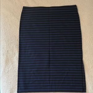 LOFT Petites Black and Blue Striped Pencil Skirt Sz XXLP NWOT
